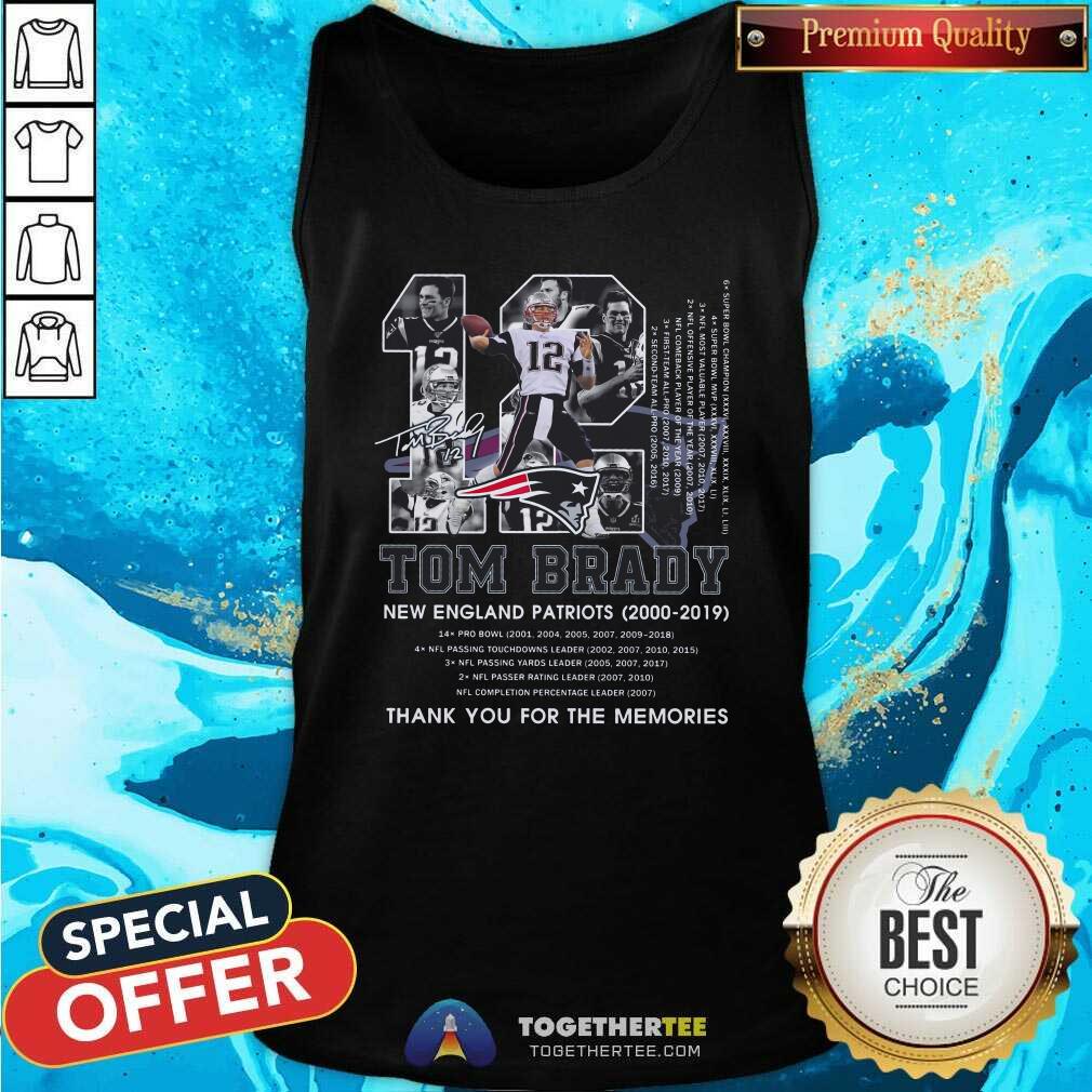 Hot 12 Tom Brady New England Patriots 2000 2019 Thank You For The Memories Signature Shirt - Image 4