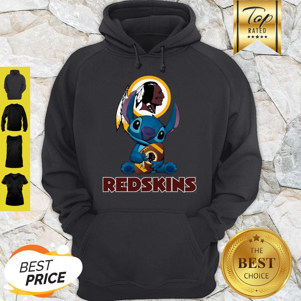 Nice Disney Stitch Hug Washington Redskins Logo Shirt - Image 2