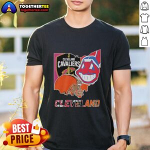 Awesome Cleveland Cavaliers Football Symbol Helmet Logo And Map T-Shirt