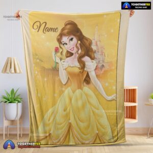 Official Disney Belle Princess Blanket Fleece Customized Blanket
