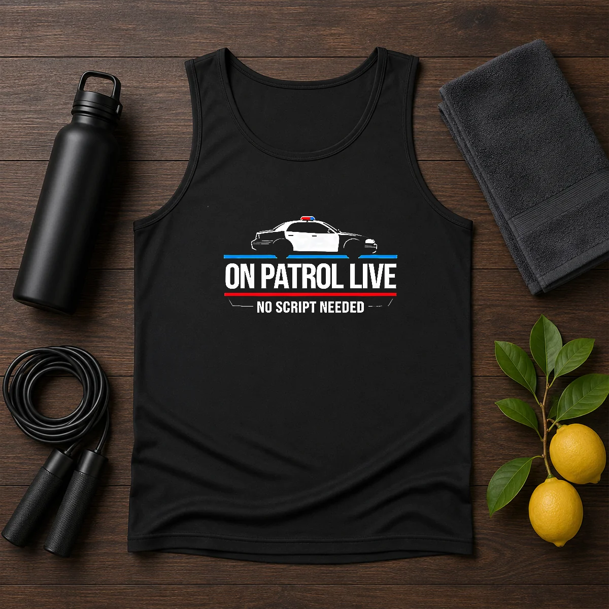Awesome On Patrol Live Apparel Police Car No Script Needed Shirt - Image 3