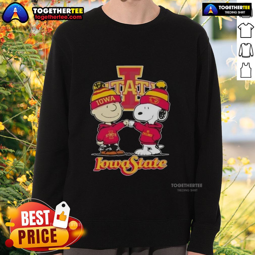 Hot Charlie Brown Fist Bump Snoopy X Iowa State Cyclones Football T-Shirt - Image 5