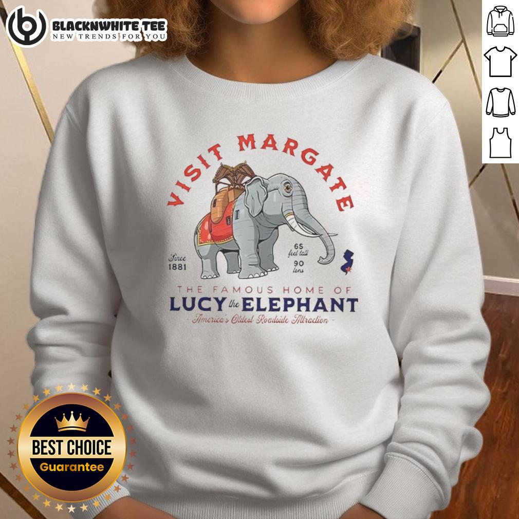 Top Visit Margate The Famous Home Of Lucy The Elephant America’s Oldest Roadside Attraction T-Shirt - Image 5