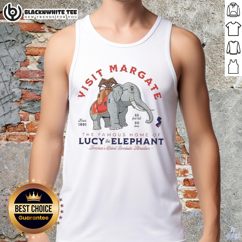 Top Visit Margate The Famous Home Of Lucy The Elephant America’s Oldest Roadside Attraction T-Shirt - Image 4