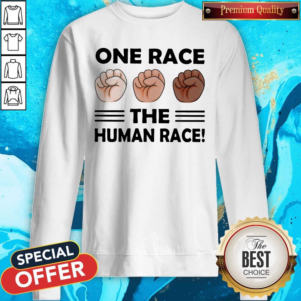 Top One Race The Human Race Shirt - Image 3