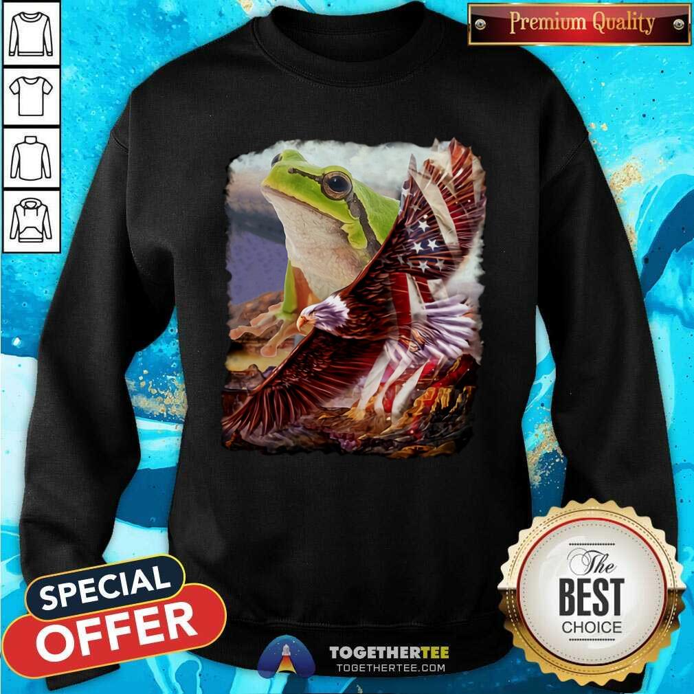 Frog And Eagle American Flag Shirt - Image 2