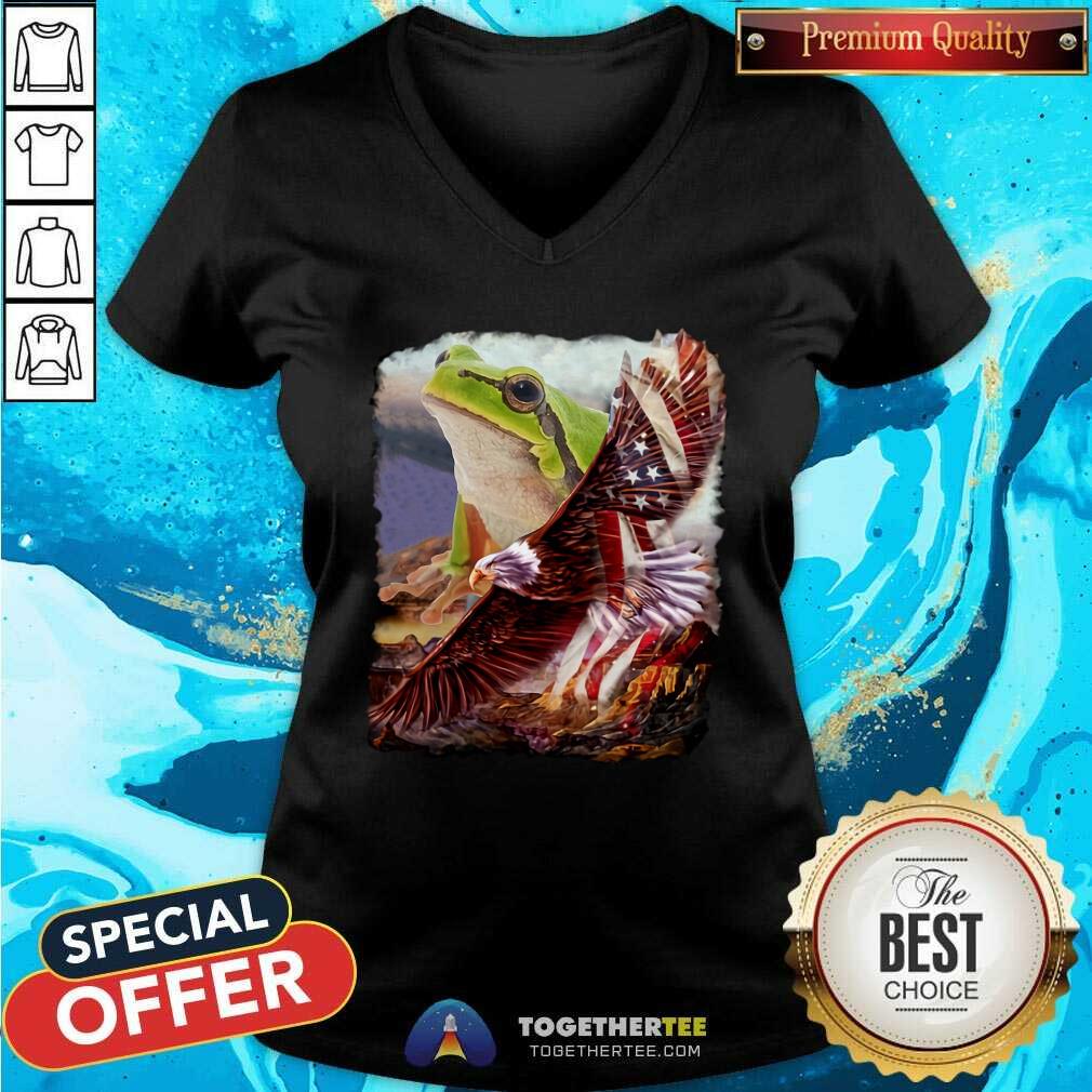 Frog And Eagle American Flag Shirt - Image 3