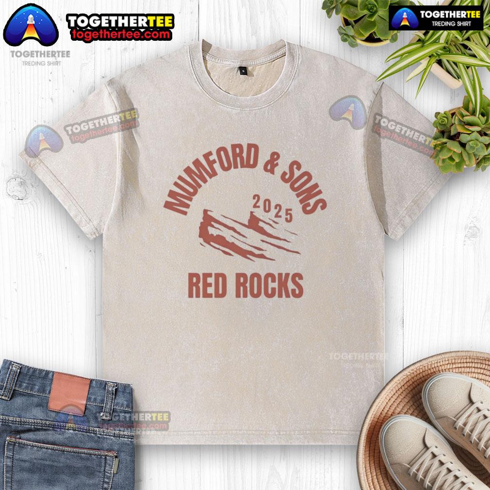 Premium Mumford And Sons 2025 Red Rocks T-Shirt - Image 6