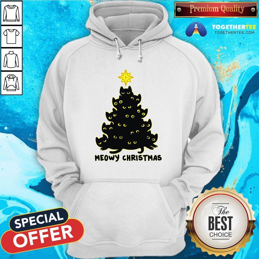 Cute Meowy Christmas Black Cat Shirt - Image 5
