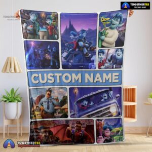 Official Disney Pixar Onward Magical Journey Collage Blanket Fleece Customized Blanket