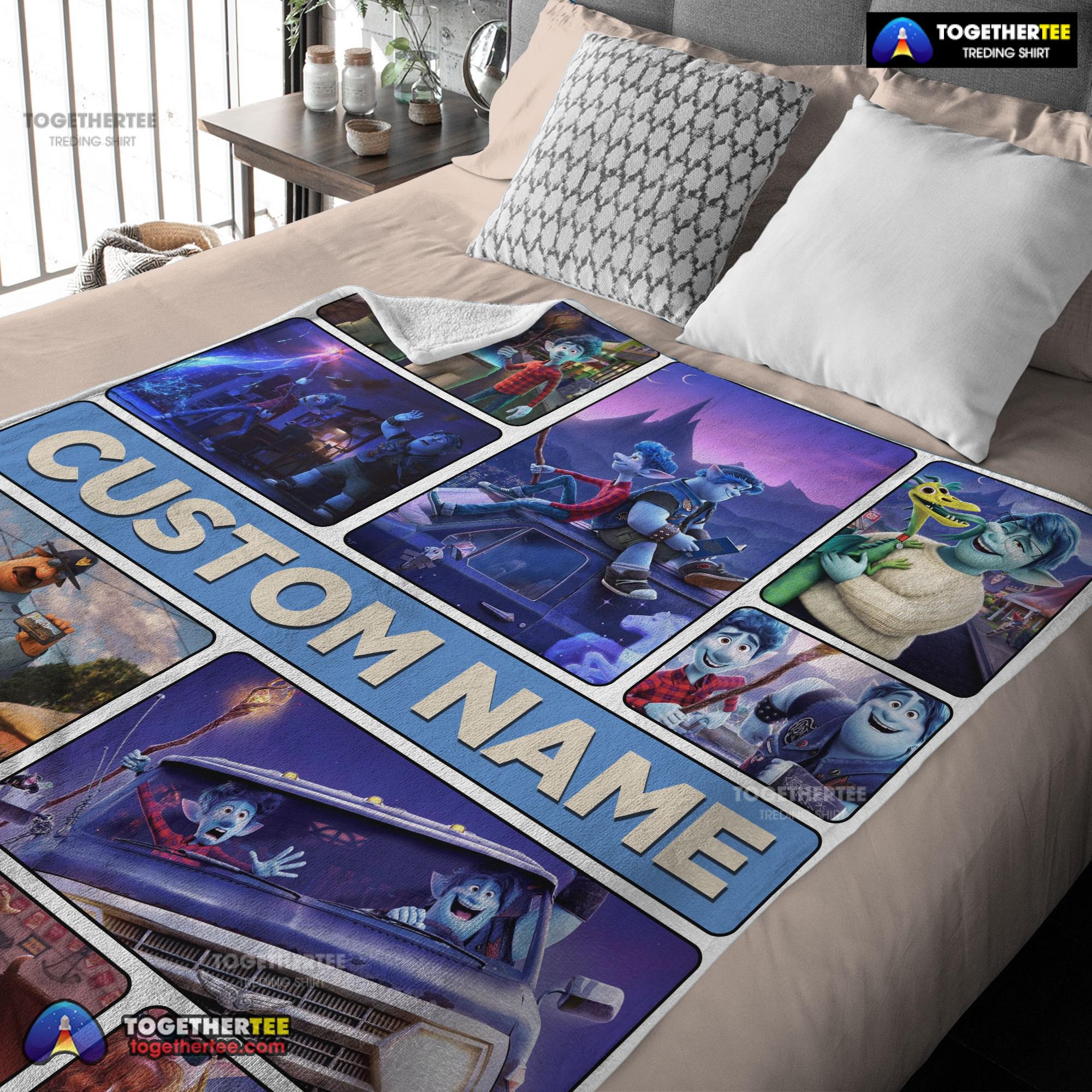 Official Disney Pixar Onward Magical Journey Collage Blanket Fleece Customized Blanket - Image 3