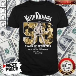 Keith Richards 58 Years Of Operation 1962 2020 Thank You For The Memories Signatures Shirt