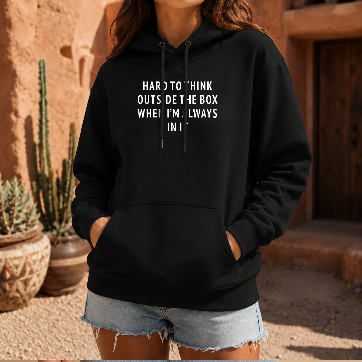 Official Hard To Think Outside The Box When I'M Always In It Shirt - Image 6