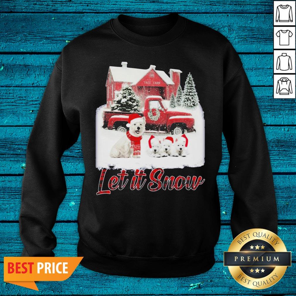 Luxury West Highland Let It Snow Christmas Shirt - Image 2