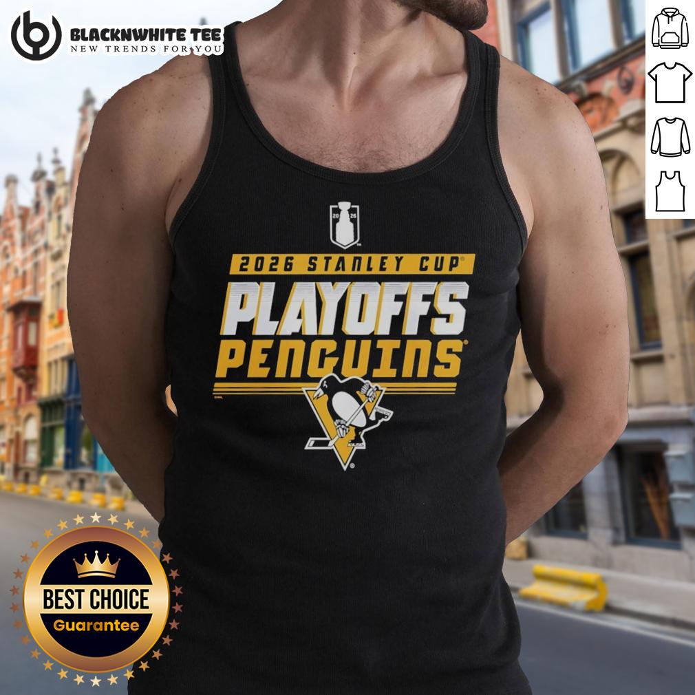 Top Pittsburgh Penguins Ice Hockey 2026 Stanley Cup Playoffs Logo T-Shirt - Image 4