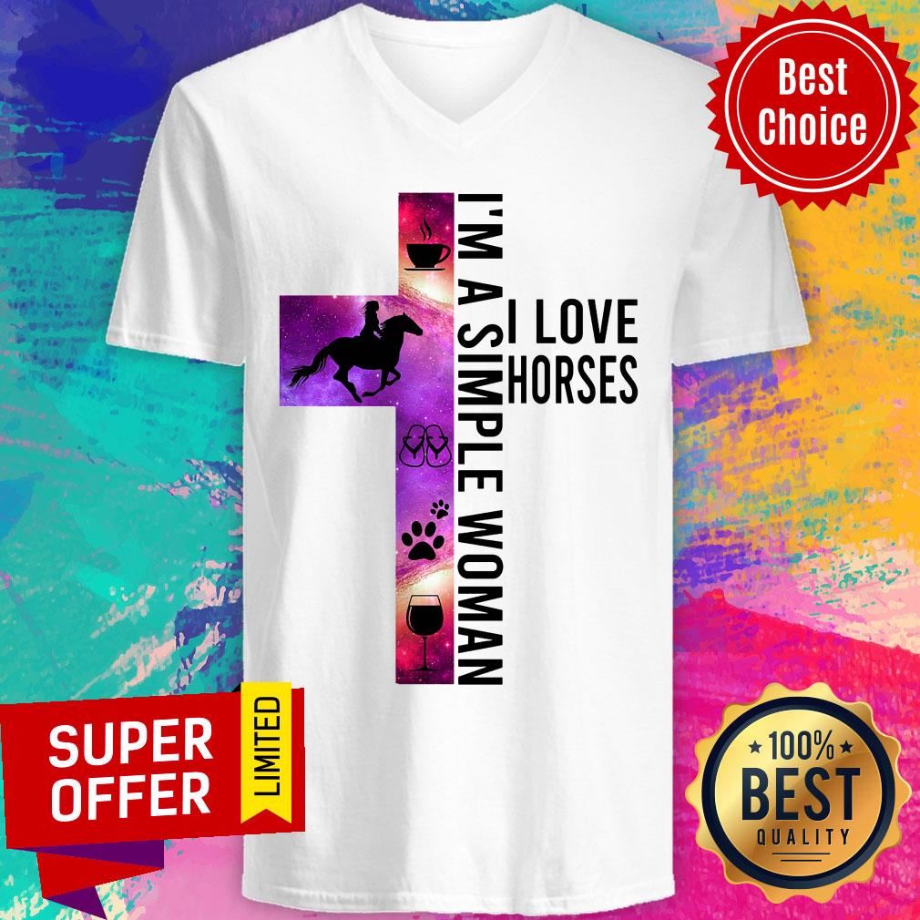 Top I'm A Simple Woman I Love Horses Shirt - Image 2