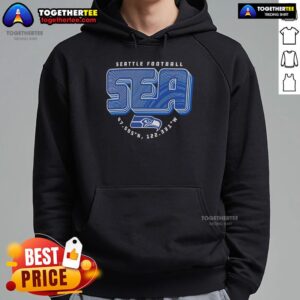 Alternative view of Official Seattle Seahawks Hometown Sea Geographic Coordinates T-Shirt