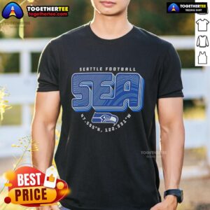 Official Seattle Seahawks Hometown Sea Geographic Coordinates T-Shirt