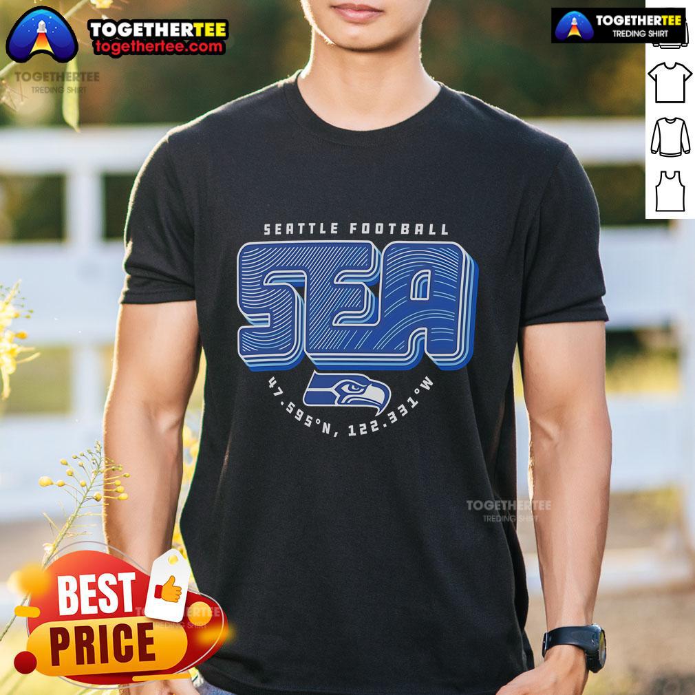 Official Seattle Seahawks Hometown Sea Geographic Coordinates T-Shirt