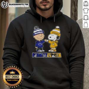Alternative view of Cute Charlie Brown Fist Bump Snoopy Pennsylvania City Nittany Lions X Pittsburgh Penguins T-Shirt