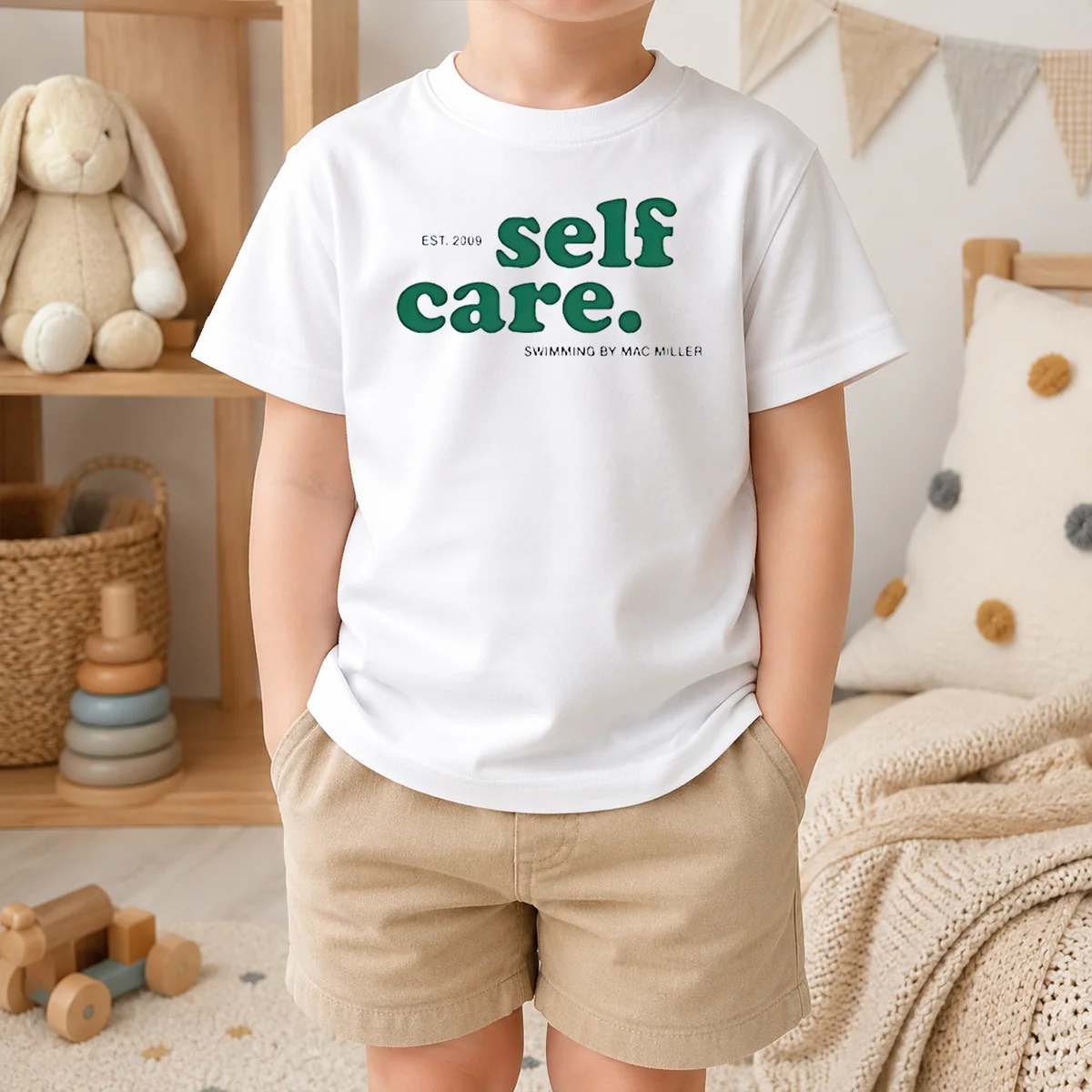 Official Self Care EST 2009 Swimming By Mac Miller Shirt - Image 9