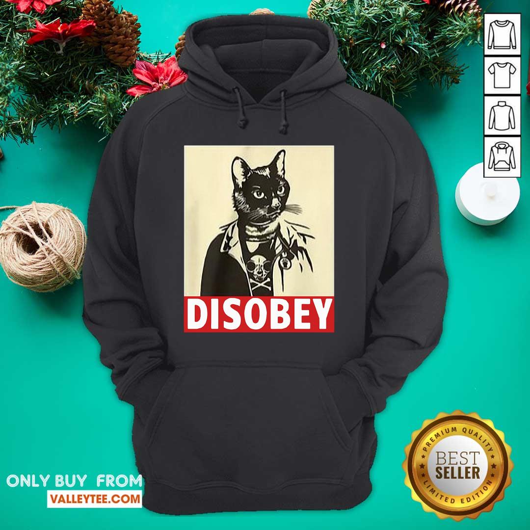 Funny Radical Cat Disobey Shirt - Image 3