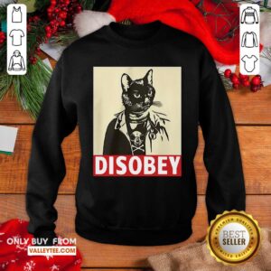 Alternative view of Funny Radical Cat Disobey Shirt