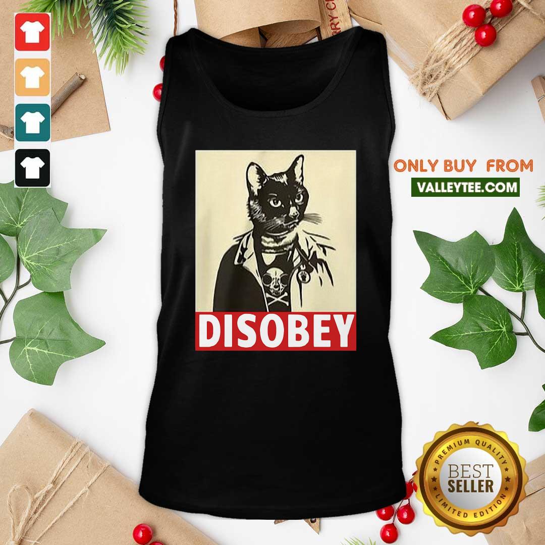 Funny Radical Cat Disobey Shirt - Image 5