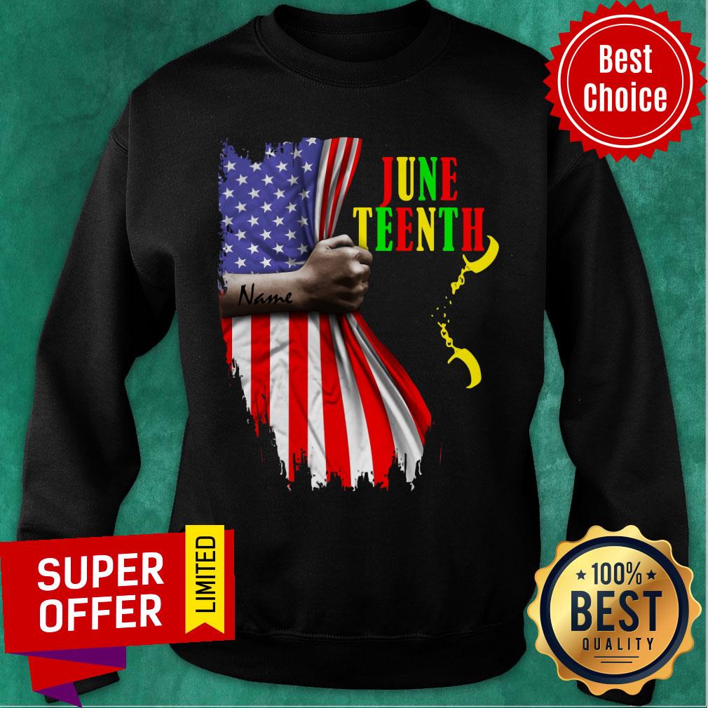 Name June Teenth American Flag Shirt - Image 4