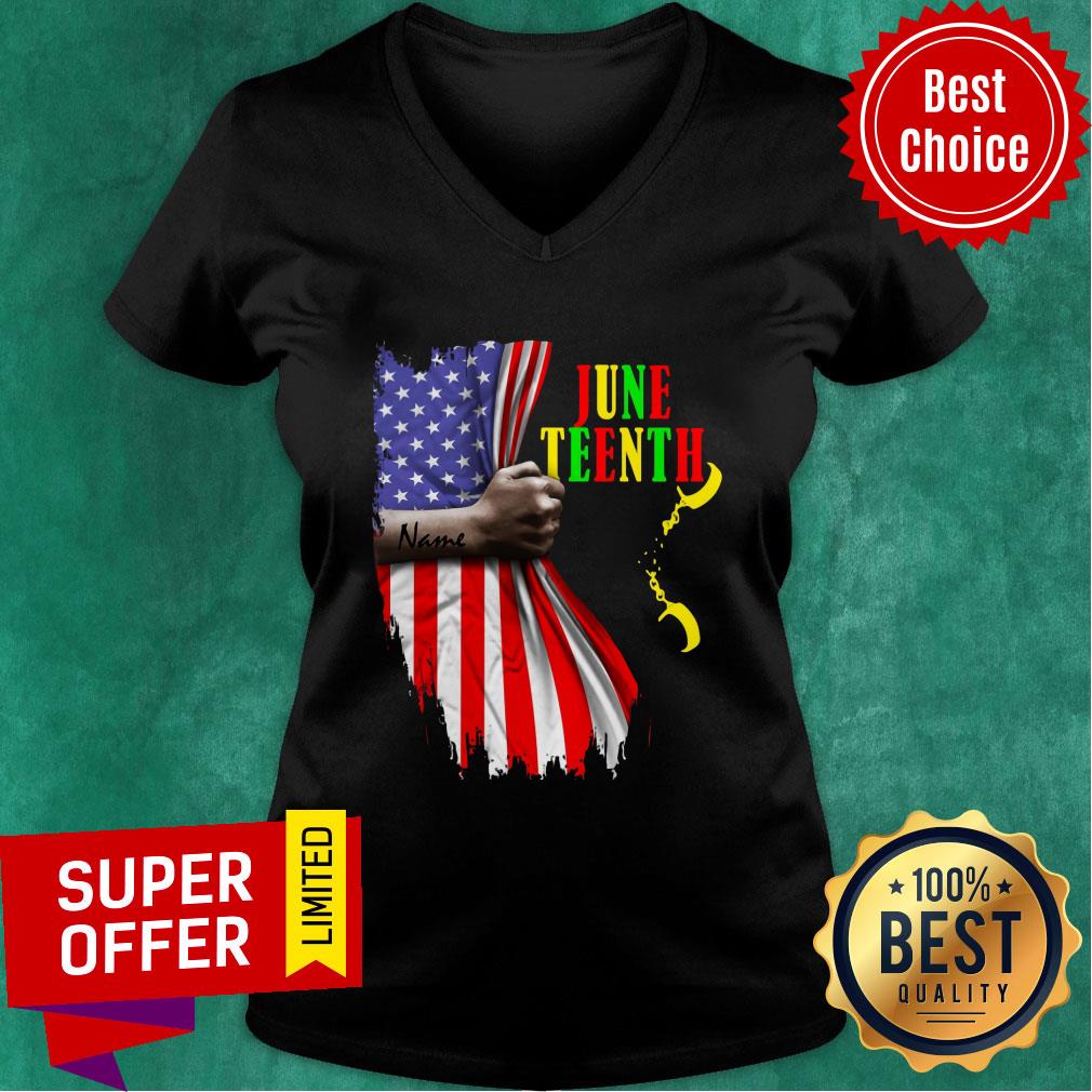 Name June Teenth American Flag Shirt - Image 2