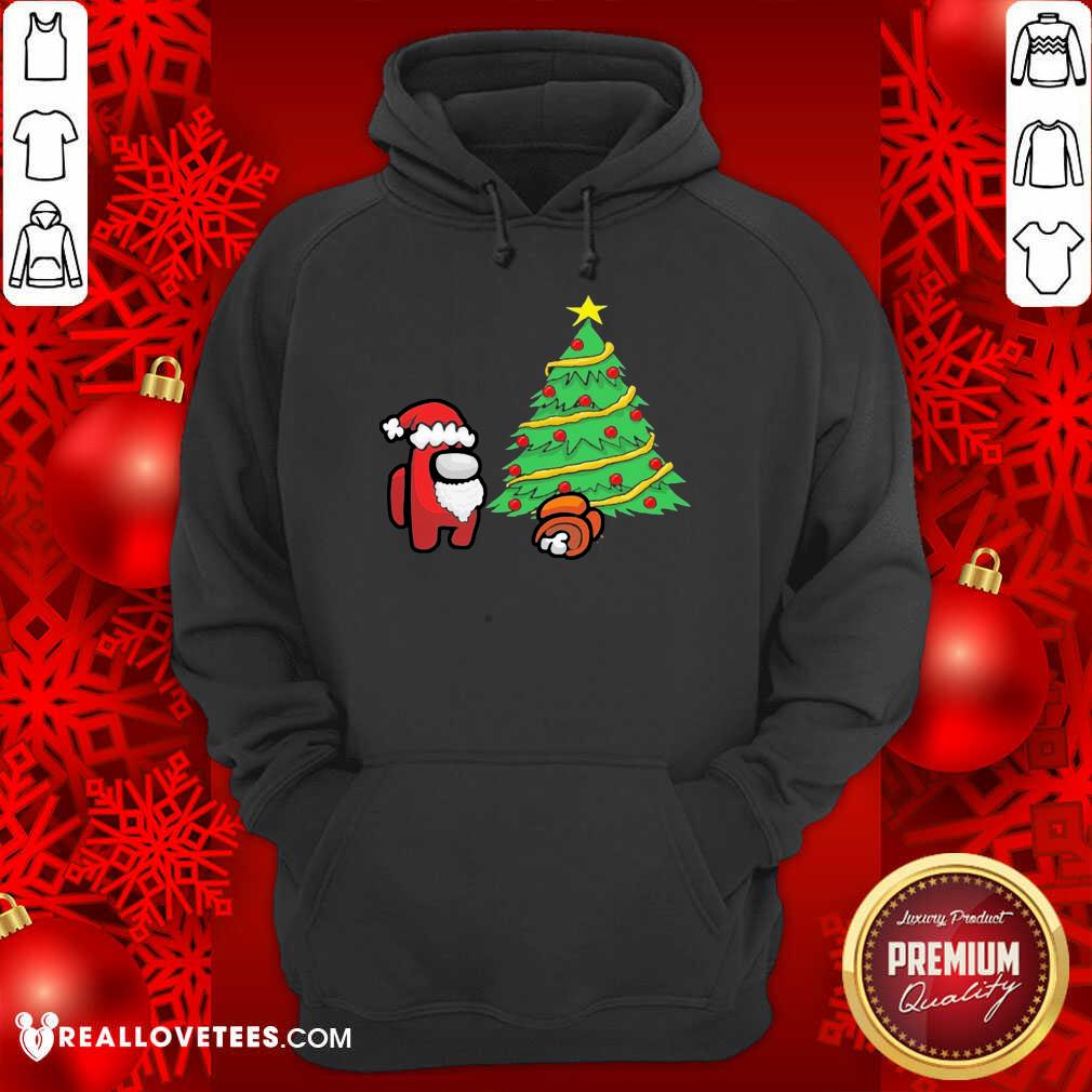 Pretty Among Us Hat Santa And Tree Pine Merry Christmas Shirt - Image 4