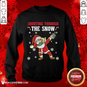 Alternative view of Pro Snorting Through The Snow Dabbing Santa Claus Face Mask Toilet Paper Hand Sanitizer Christmas Shirt