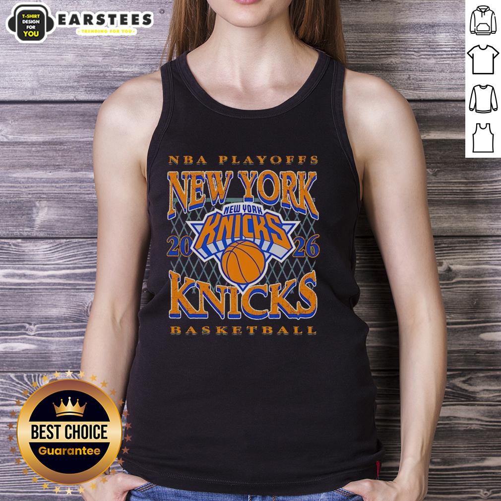 Pretty New York Knicks Basketball Nba Playoffs 2026 Retro Hoop T-Shirt - Image 4