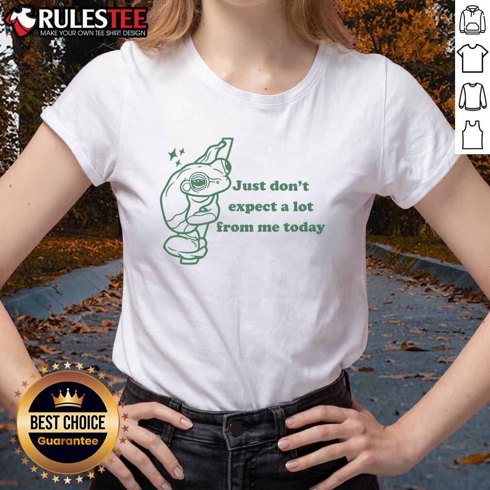 Pretty Just Don't Expect A Lot From Me Today Frog T-Shirt - Image 3