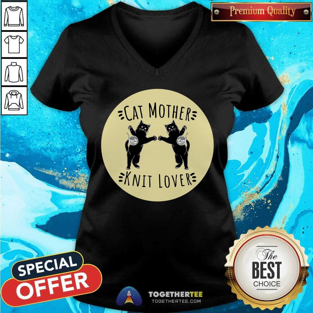 Original Cat Mother Knit Lover Shirt - Image 2