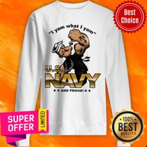 Alternative view of Premium I Yam What I Yam Us Navy And Proud Shirt