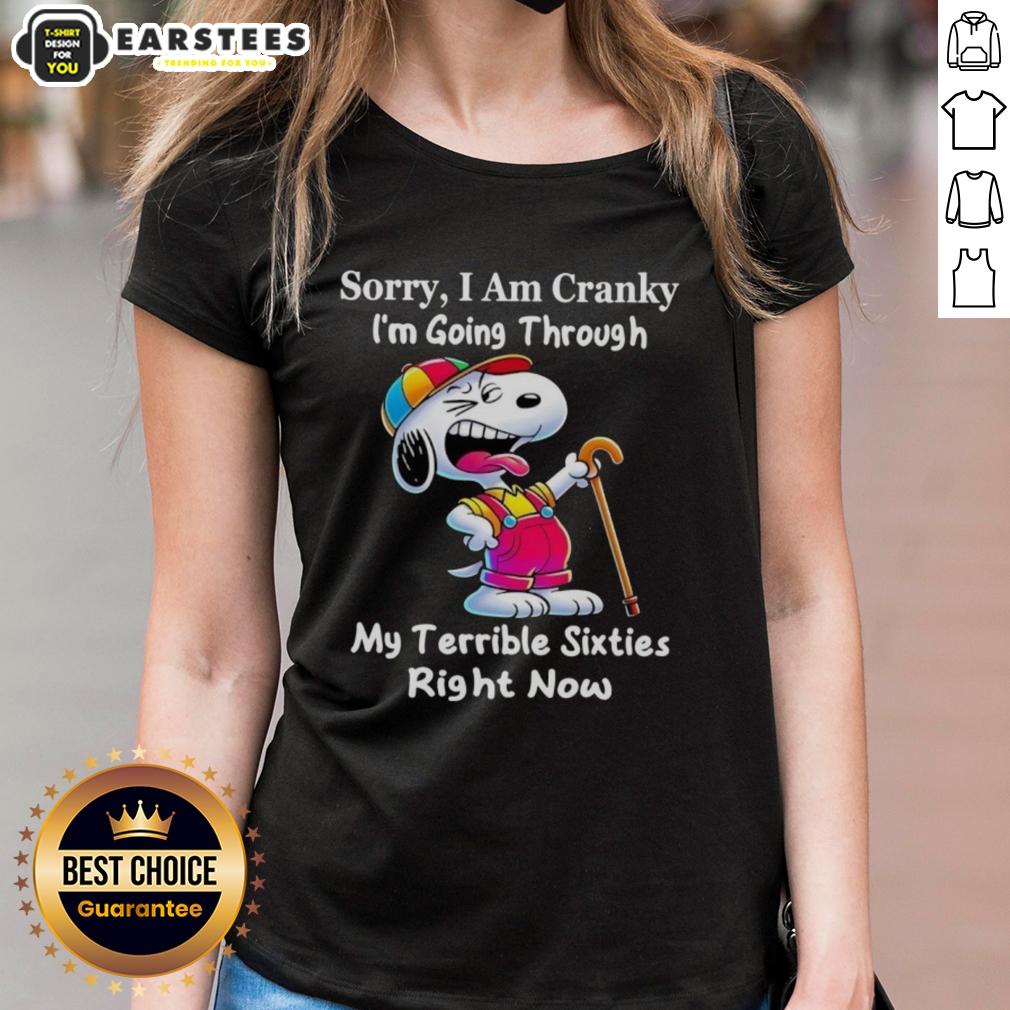 Awesome Snoopy Sorry I Am Cranky I'm Going Through My Terrible Sixties Right Now T-Shirt - Image 3