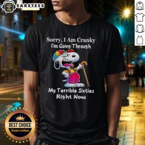 Awesome Snoopy Sorry I Am Cranky I'm Going Through My Terrible Sixties Right Now T-Shirt
