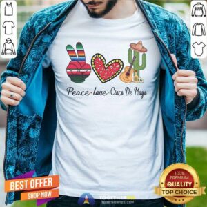 Colorful Peace Love Cinco De Mayo 2021 Mexican Party Shirt