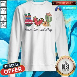 Alternative view of Colorful Peace Love Cinco De Mayo 2021 Mexican Party Shirt