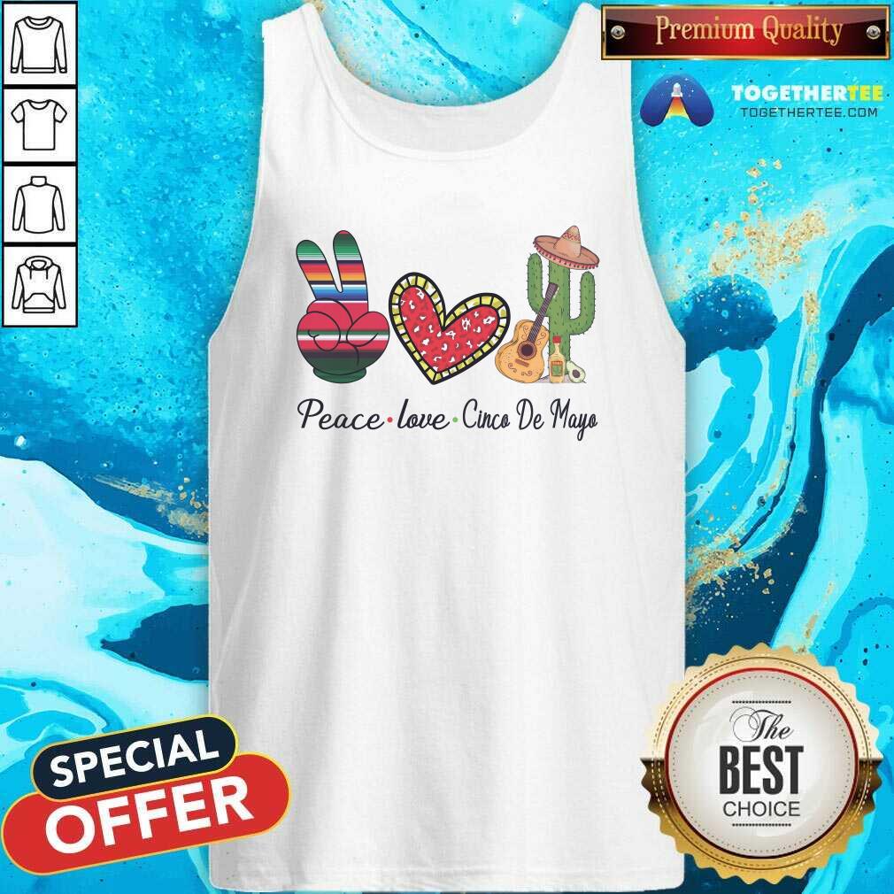 Colorful Peace Love Cinco De Mayo 2021 Mexican Party Shirt - Image 4