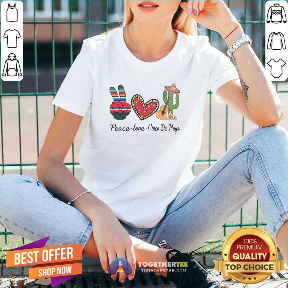 Colorful Peace Love Cinco De Mayo 2021 Mexican Party Shirt - Image 3