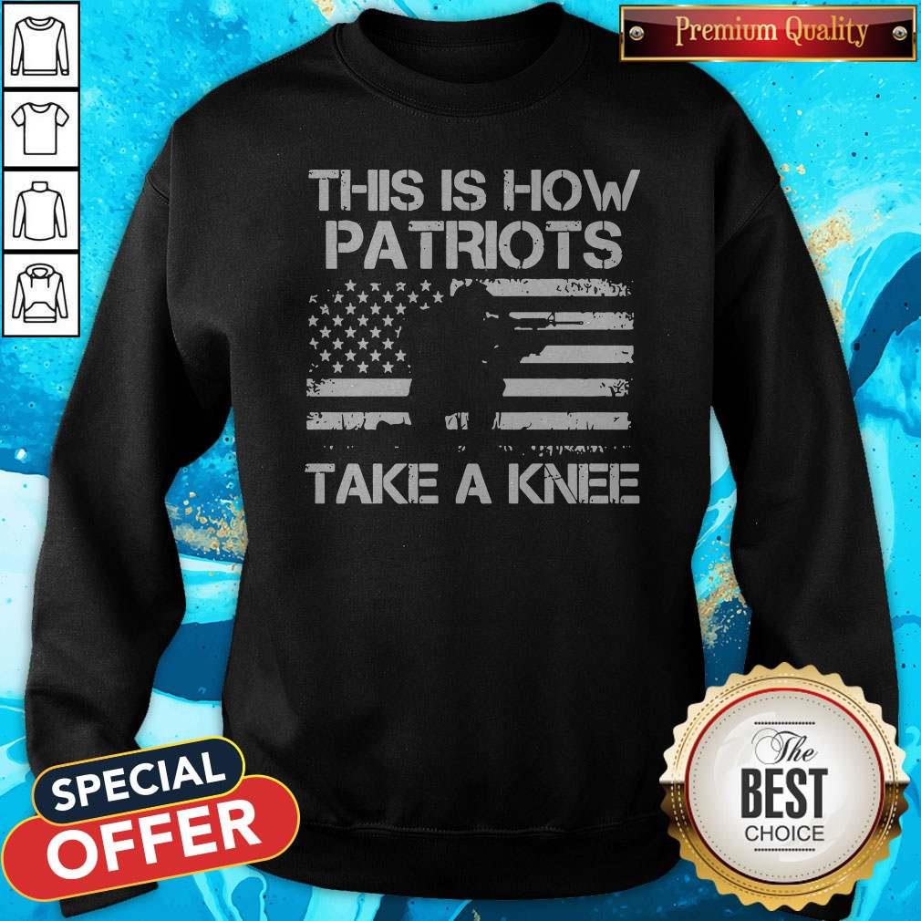 Official This Is How Patriots Take A Knee American Flag Shirt - Image 4