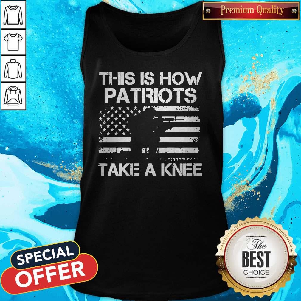 Official This Is How Patriots Take A Knee American Flag Shirt - Image 3