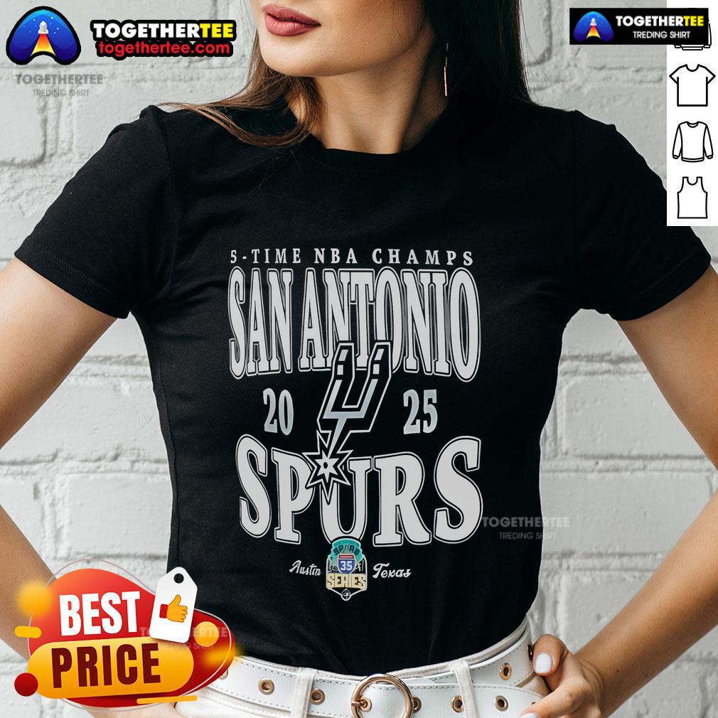 Top San Antonio Spurs 5-Time NBA Champs 2025 T-Shirt - Image 3