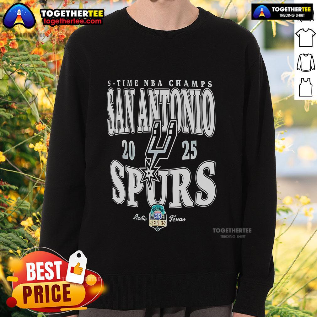 Top San Antonio Spurs 5-Time NBA Champs 2025 T-Shirt - Image 5