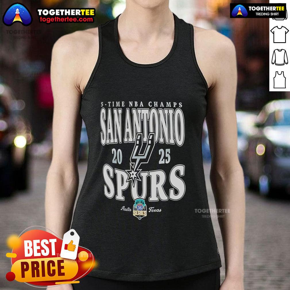 Top San Antonio Spurs 5-Time NBA Champs 2025 T-Shirt - Image 4