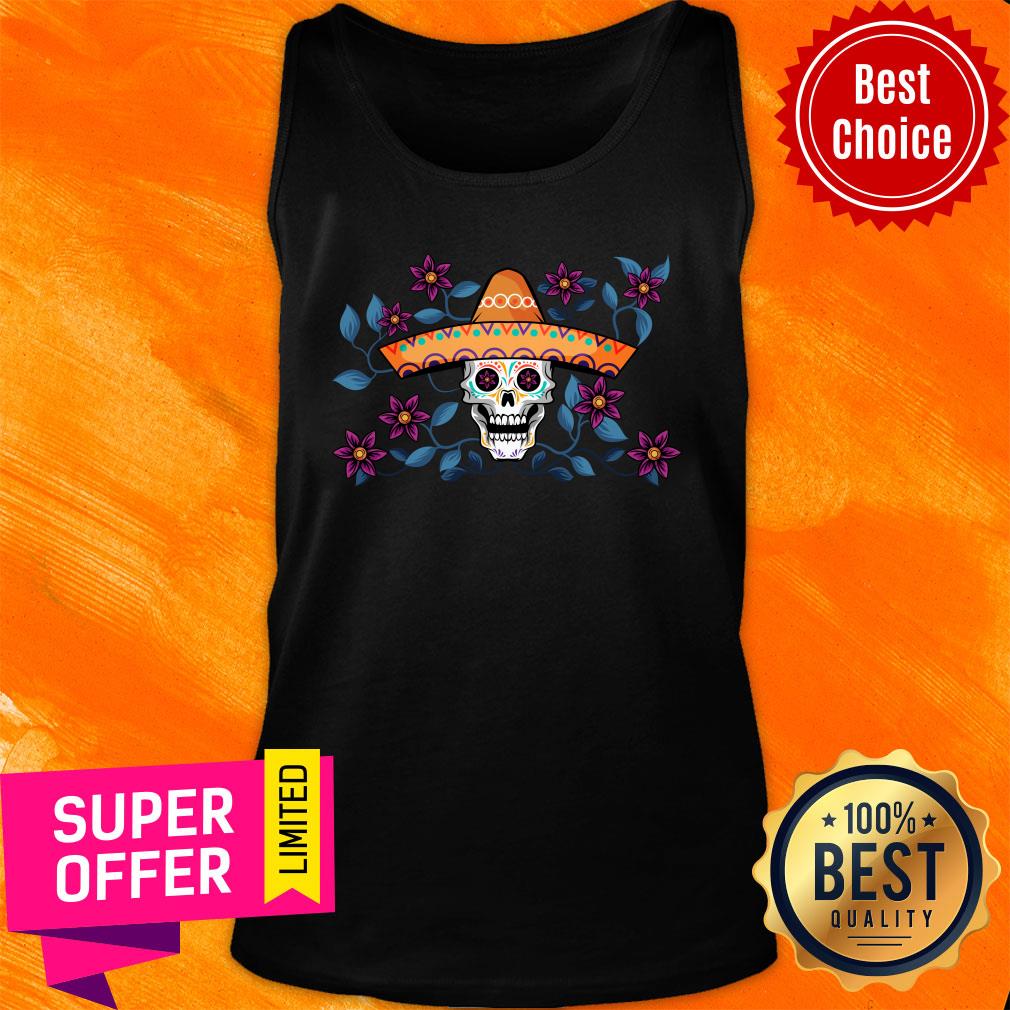 Day Dead Dia De Los Muertos Sugar Skull Shirt - Image 4