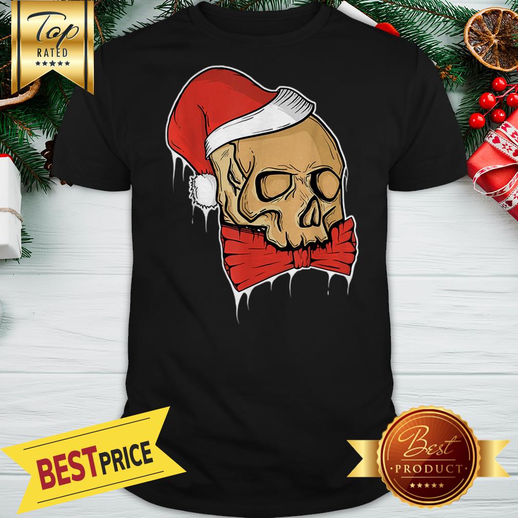Pretty Vintage Skull Christmas Santa Hat Funny Shirt
