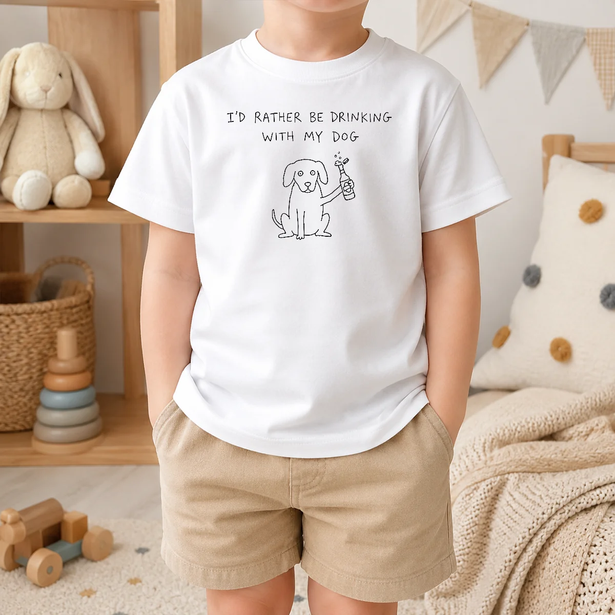 Official Premium I'd Rather Be Drinking With My Dog Beer Drinker Shirt - Image 7